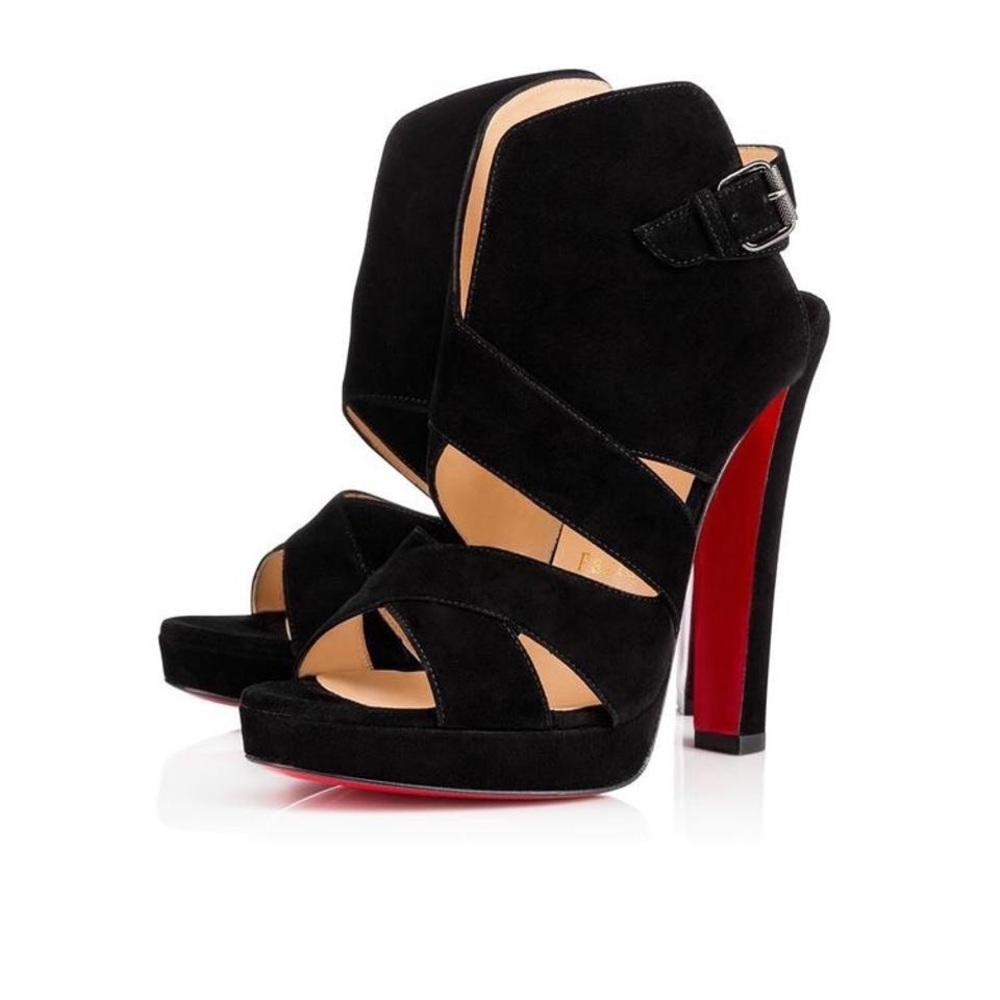 Apron Lili Black Suede Christian Louboutin Heels